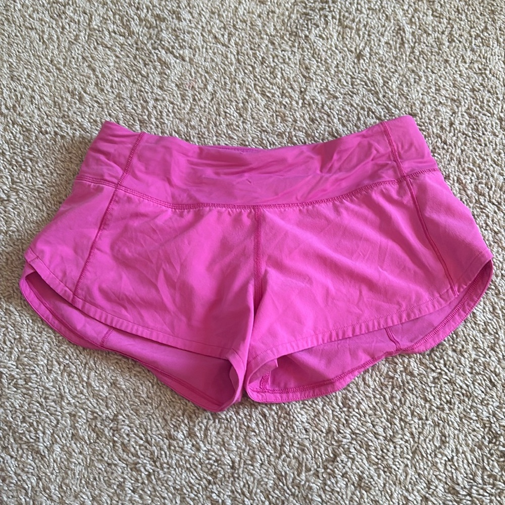 lululemon hot pink speed ups 2.5 inch size 2